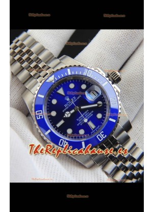 Rolex Submariner Japonés Reloj Réplica Acero 904L - Bisel de Cerámica en Azul