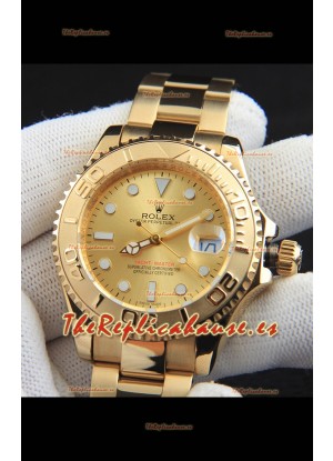 Rolex Yachtmaster Reloj Movimiento Japonés en Caja de Oro - Dial Dorado 37MM