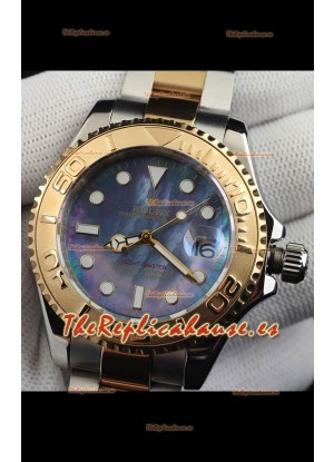 Rolex Yachtmaster Reloj Movimiento Japonés Caja Oro en Dos Tonos - Dial Perla 37MM