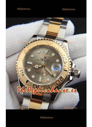 Rolex Yachtmaster Reloj Movimiento Japonés Caja Oro en Dos Tonos - Dial Dorado 37MM