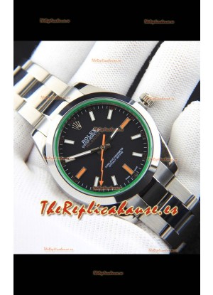 Rolex Milgauss Movimiento Japonés Reloj Réplica en Dial Negro 