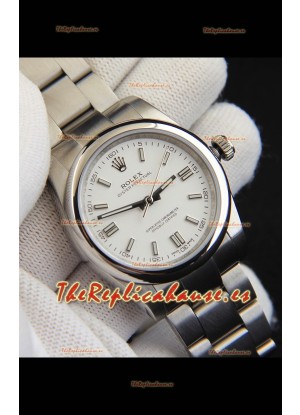 Rolex Oyster Perpetual Movimiento Japonés Reloj Réplica36MM - Dial Blanco
