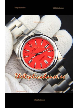 Rolex Oyster Perpetual Movimiento Japonés Reloj Réplica36MM - Dial Rojo