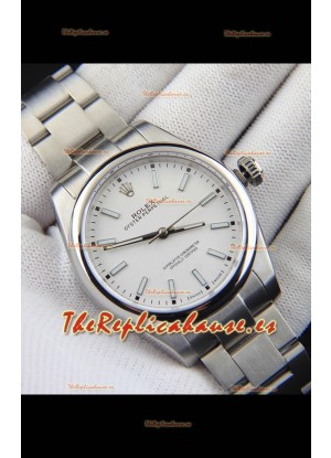 Rolex Oyster Perpetual Movimiento Japonés Reloj Réplica39MM - Dial Blanco