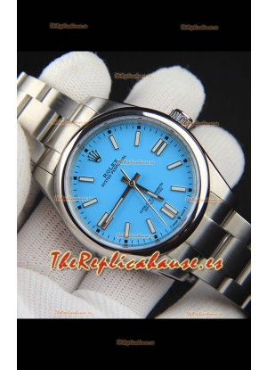 Rolex Oyster Perpetual Movimiento Japonés Reloj Réplica41MM - Dial Azul Tiffany