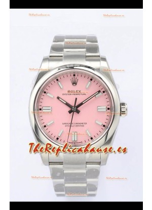 Rolex Oyster Perpetual REF#126000 36MM Movimiento Suizo Réplica Suiza Dial Rosado Acero 904L Reloj Réplica a Espejo 1:1