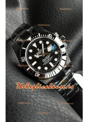 Rolex Submariner Blaken DLC Coated Reloj Réplica Suizo en Dial Negro 