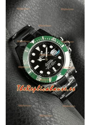 Réplica del Rolex Submariner Blaken con Revestimiento DLC y Bisel Verde.