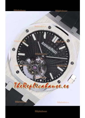 Audemars Piguet Royal Oak Tourbillon Dial Negro 41mm en Caja de Acero 904L Correa de Goma