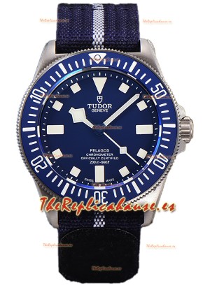 Tudor Pelagos FXD Caja Titanio Réplica Espejo 1:1 Dial Azul En Correa Azul Nato