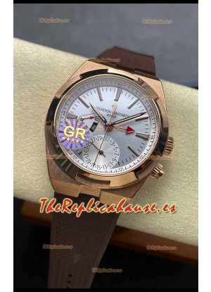 Vacheron Constantin Overseas Dual Time Oro Rosado Reloj Réplica Suizo Espejo 1:1 in Dial Acero