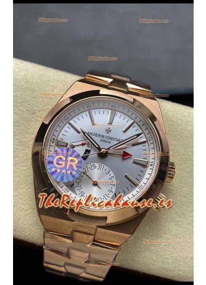 Vacheron Constantin Overseas Dual Time Oro Rosado Reloj Réplica Suizo Espejo 1:1 in Dial Acero