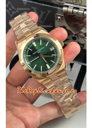 Vacheron Constantin Super Clone Overseas Reloj Réplica Suizo Espejo 1:1 en Oro Dial Acero Verde