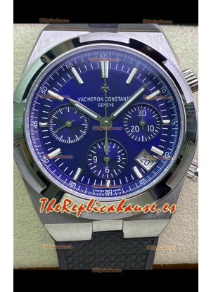 Vacheron Constantin Overseas Cronógrafo Acero 904L Dial Azul Reloj Réplica Suizo - Correa de Goma
