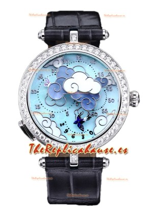Van Cleef & Arpels Donde Des Papillons Caja Acero Inoxidable Reloj Réplica Movimiento Suizo 