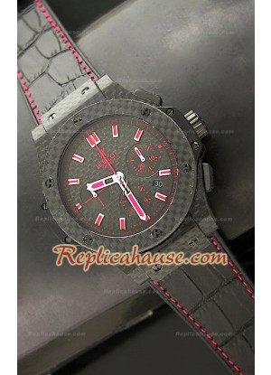 Hublot Big Bang Reproducción Reloj Suizo Todo Carbón en Rojo