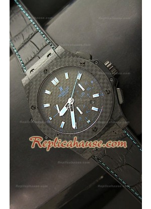 Hublot Big Bang Reproducción Reloj Suizo Todo Carbón en Azul