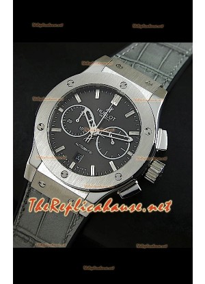 Hublot Classic Fusion Swiss Watch, esfera gris con malla
