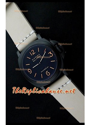 Panerai Lumenor Marena Black Seal Reloj Suizo en PVD Correa Bronzeada