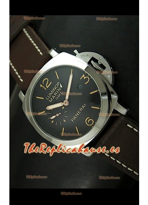 Réplica japonesa de Panerai Luminar Marina GMT con malla negra
