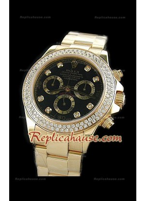 Rolex Daytona Reloj Suizo de Oro con Diamantes en Bisel