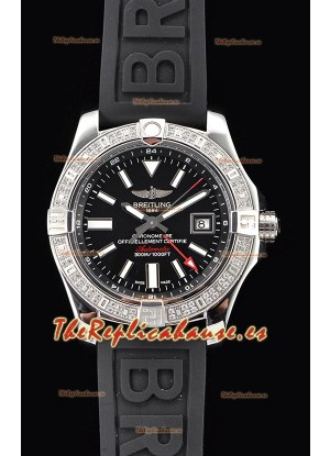 Breitling Avenger II Steel GMT Reloj Suizo a Espejo 1:1 Última Edición - Dial Negro