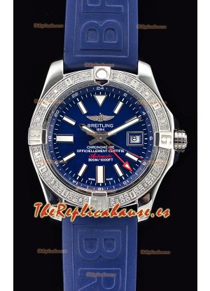 Breitling Avenger II Steel GMT Reloj Suizo a Espejo 1:1 Última Edición - Dial Azul