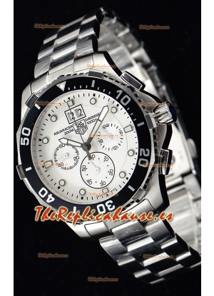 Tag Heuer Aquaracer Chronograph Reloj de Cuarzo Suizo Dial Blanco