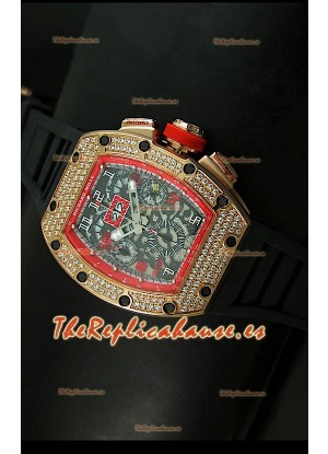 Richard Mille Edición Felipe Massa, Reloj Réplica Suiza en Caja de Oro Rosado y Titanio