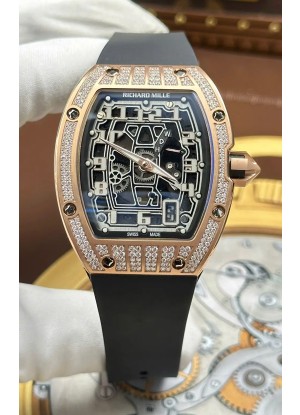 Reloj Richard Mille RM67-01 Superclon extraplano de oro rosa con diamantes incrustados