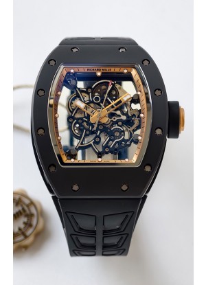 Reloj Richard Mille RM055 MVMNT con volante de inercia variable con bisel interior de cerámica negra y oro rosa, superclon