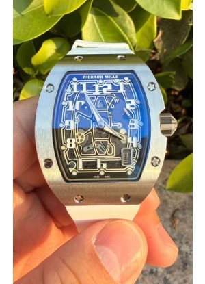 Reloj Richard Mille RM67-01 Superclon de titanio con correa blanca extraplana