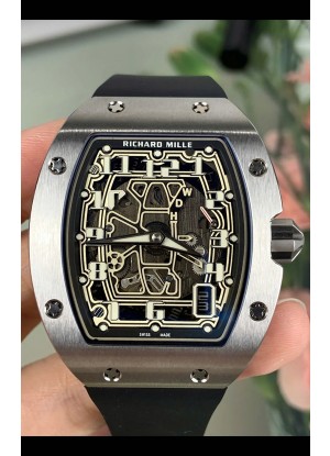 Reloj Richard Mille RM67-01 Superclon de titanio con correa negra extraplana