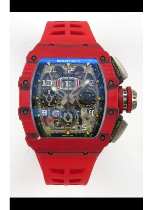 Reloj Richard Mille RM11-03 Superclon con caja de carbono rojo TPT