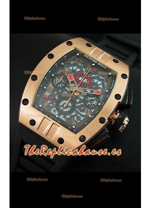 Richard Mille RM011 Edición Filipe Massa  Carcasa de Oro Rosado sobre Titanio Réplica Suiza