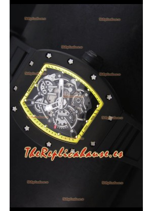 Richard Mille RM055 Bubba Watson Reloj Réplica Suizo Indicadores en Amarillo
