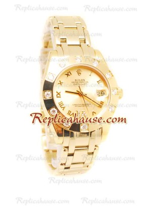 Datejust Rolex Reloj Suizo en Oro Amarillo y Dial dorado - 36MM