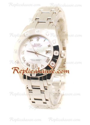 Pearlmaster Datejust Rolex Reloj Suizo en acero inoxidableDial Color Perlado - 34MM