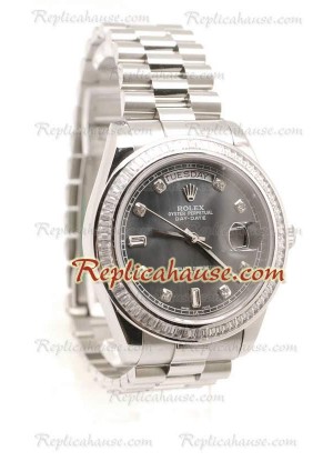 Rolex Réplica Day Date Silver Reloj Suizo