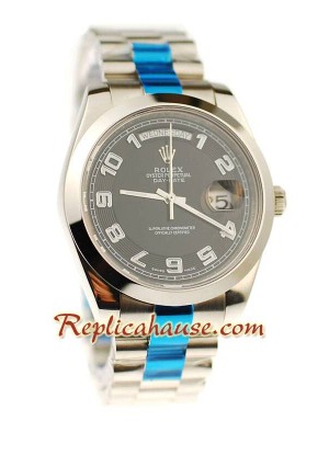 Rolex Réplica Day Date II Silver Reloj Suizo - 41MM