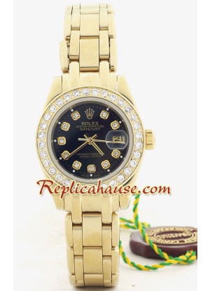 Rolex Réplica Datejust - Gold - Dama -