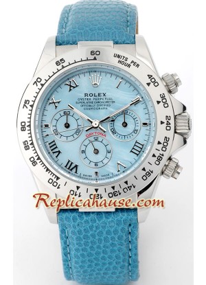 Rolex Réplica Daytona Blue Leather Reloj para hombre