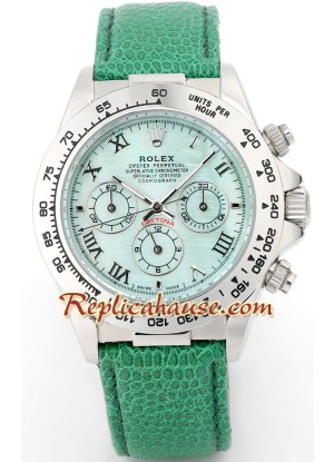 Rolex Réplica Daytona Green Leather Reloj para hombre