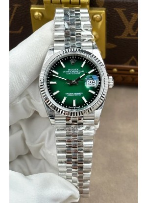 Reloj Rolex Datejust 126234 con esfera verde Jubilee, superclon de 41 mm