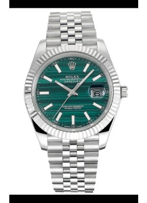 Reloj Rolex Datejust movimiento Cal.3235, esfera a rayas verdes y 41 mm, réplica de alta calidad