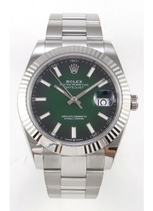 Reloj Rolex Datejust 126234 con esfera verde, caja Oyster, MVMNT con volante de inercia variable, superclon de 41 mm