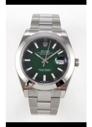 Reloj Rolex Datejust 126234 con esfera verde, caja Oyster, MVMNT con volante de inercia variable, superclon de 41 mm