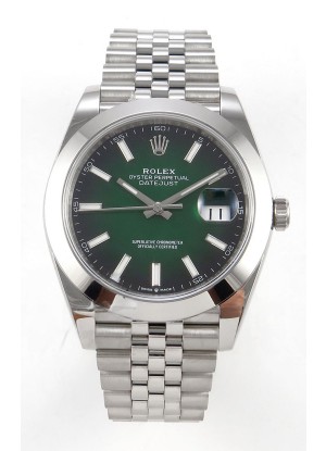 Reloj Rolex Datejust 126234 con esfera verde Jubilee, MVMNT con volante de inercia variable, superclon de 41 mm