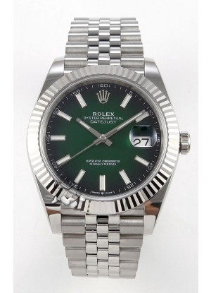 Reloj Rolex Datejust 126234 con esfera verde Jubilee, MVMNT con volante de inercia variable, superclon de 41 mm