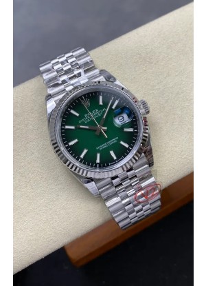 Reloj Rolex Datejust 126234 con esfera verde degradada, 36 mm, Jubilee, MVMNT con volante de inercia variable, superclon